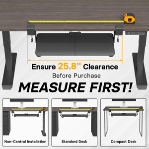 KMT01-PJ Under Desk Keyboard Tray, Pull-Out Keyboard & Mouse Platform with C-Clamp, 20 x 11.8 in Space-Saving Ergonomic Slide-Out Drawer, Black
