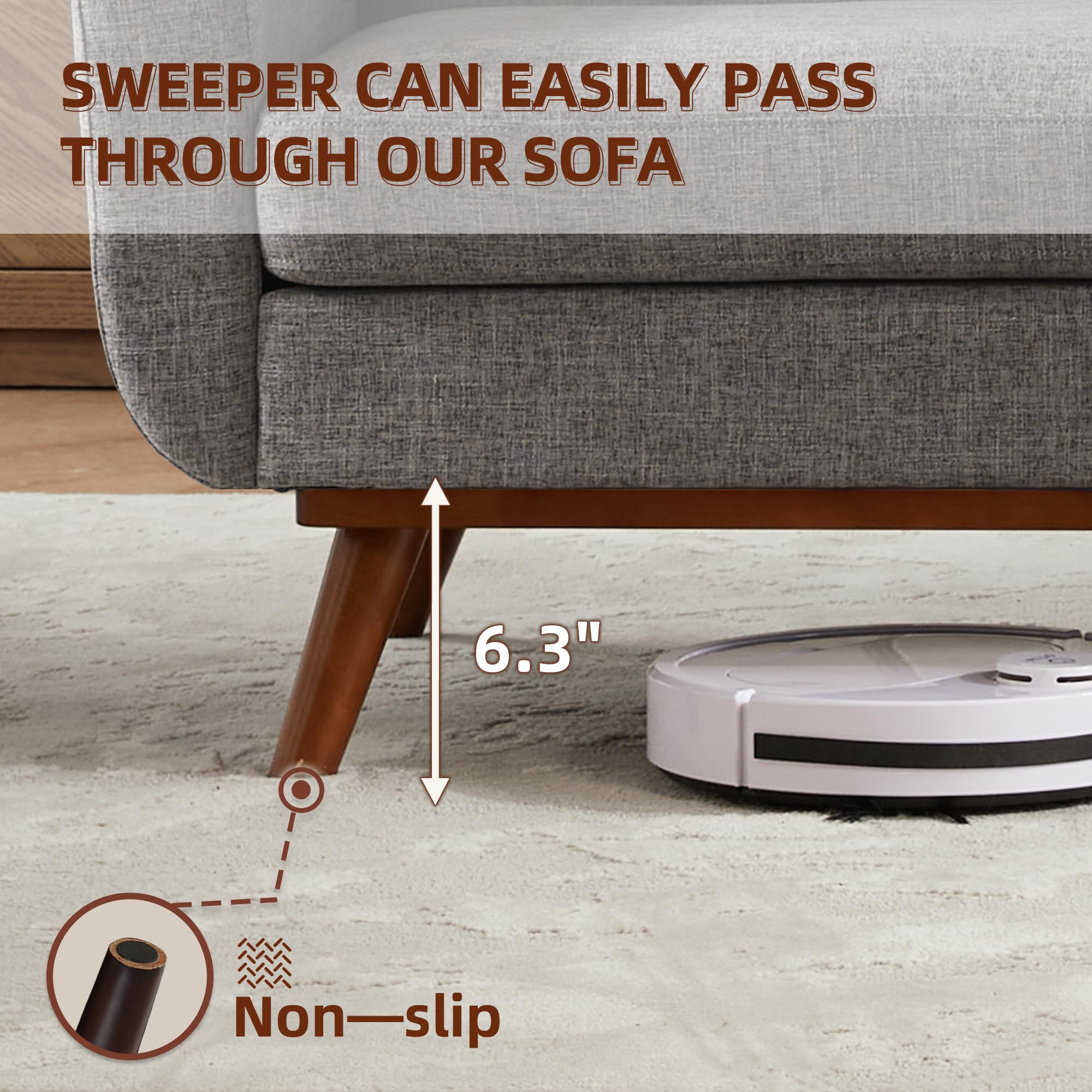 65.2" W Loveseat Sofa, Mid Century Modern Decor Love Seat Couches for Living Room, Button Tufted Upholstered Furniture, Solid & Easy to Install Small Couch for Bedroom Office Apartment, Grey