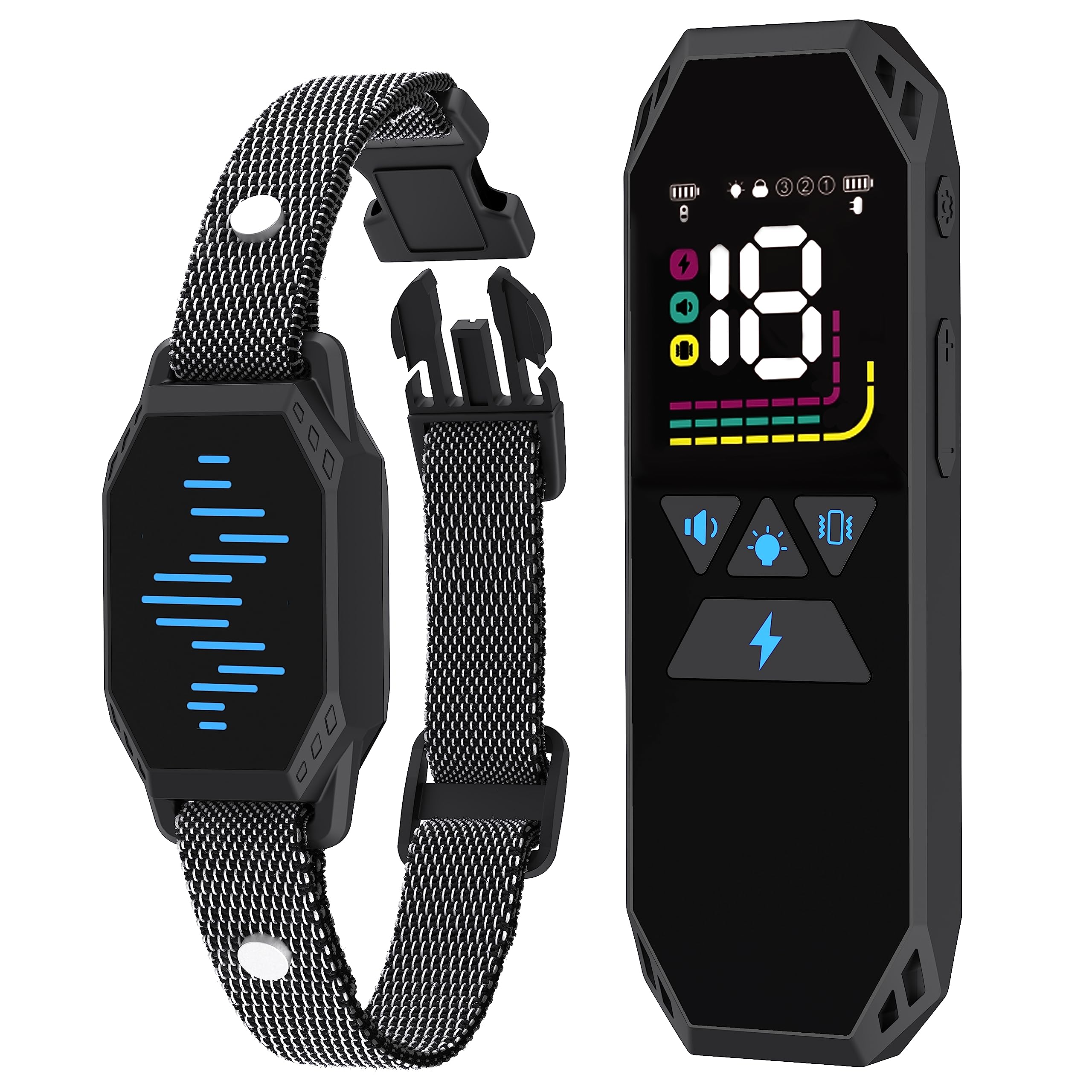 Dog Training Collar, Dog Shock Collar with Remote Control, 2500FT and 4 Training Modes Beep, Vibration, Electric Shock, IP67 Waterproof Rechargeable E-Collar for All Breed