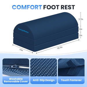 Foot Rest for Under Desk at Work, Gaming Accessories Foot Stool with 3 Adjustable Heights & Washable Cover, Comfortable Office Desk Accessories, Footrest for Office, Home and Car (Blue)