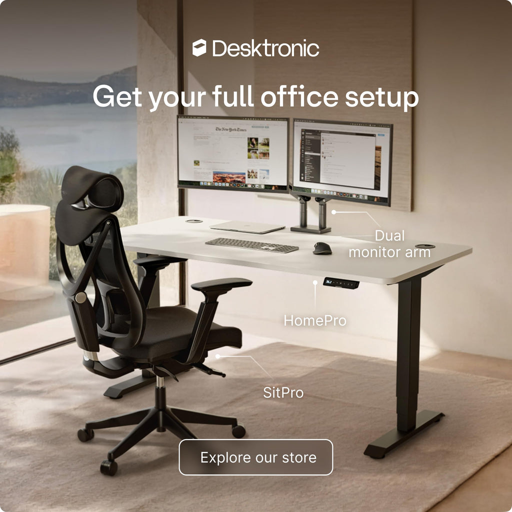 HomePro Standing Desk 70x30 — Made in Europe, Ergonomic Sit Stand Home Office Desk, Electric Height Adjustable, Dual Motor, USB & USB-C Charging, Wobble-Free, Touchscreen, 3 Memory Presets