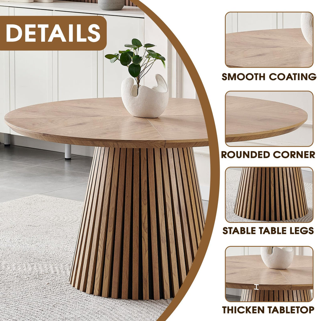 47.2 Inch Round Tulip Dining Table, Circle Kitchen Table for 2-4 People for Kitchen Dining Room