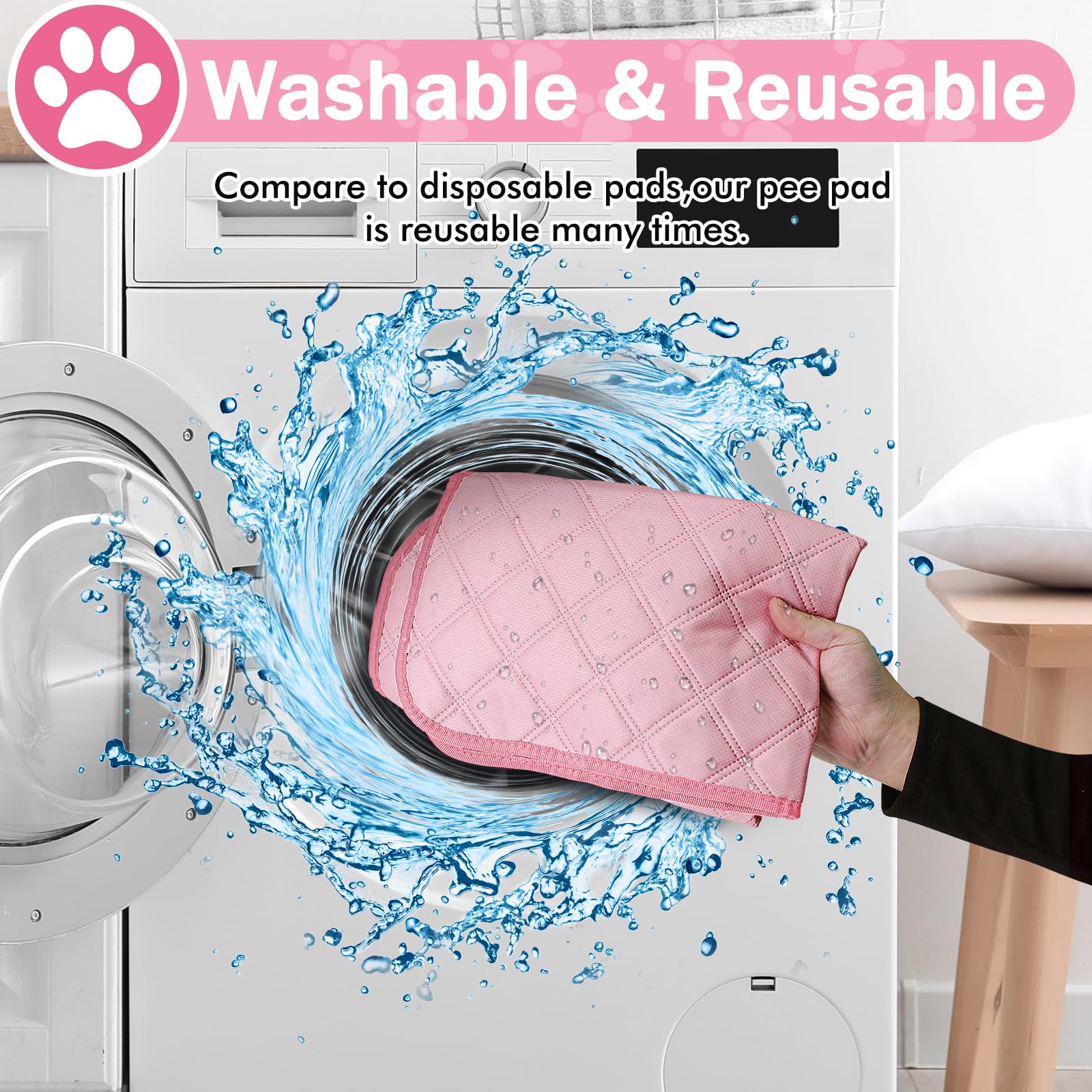 Dog Cat Playpen, Puppy Pet Playpen Indoor for Dog Crate Tent Cage Outdoor, Portable Pop Up Dogs Enclosure Kennel with Carrying Case for Dogs/Cats/Rabbits (Pink with Pad, Medium)