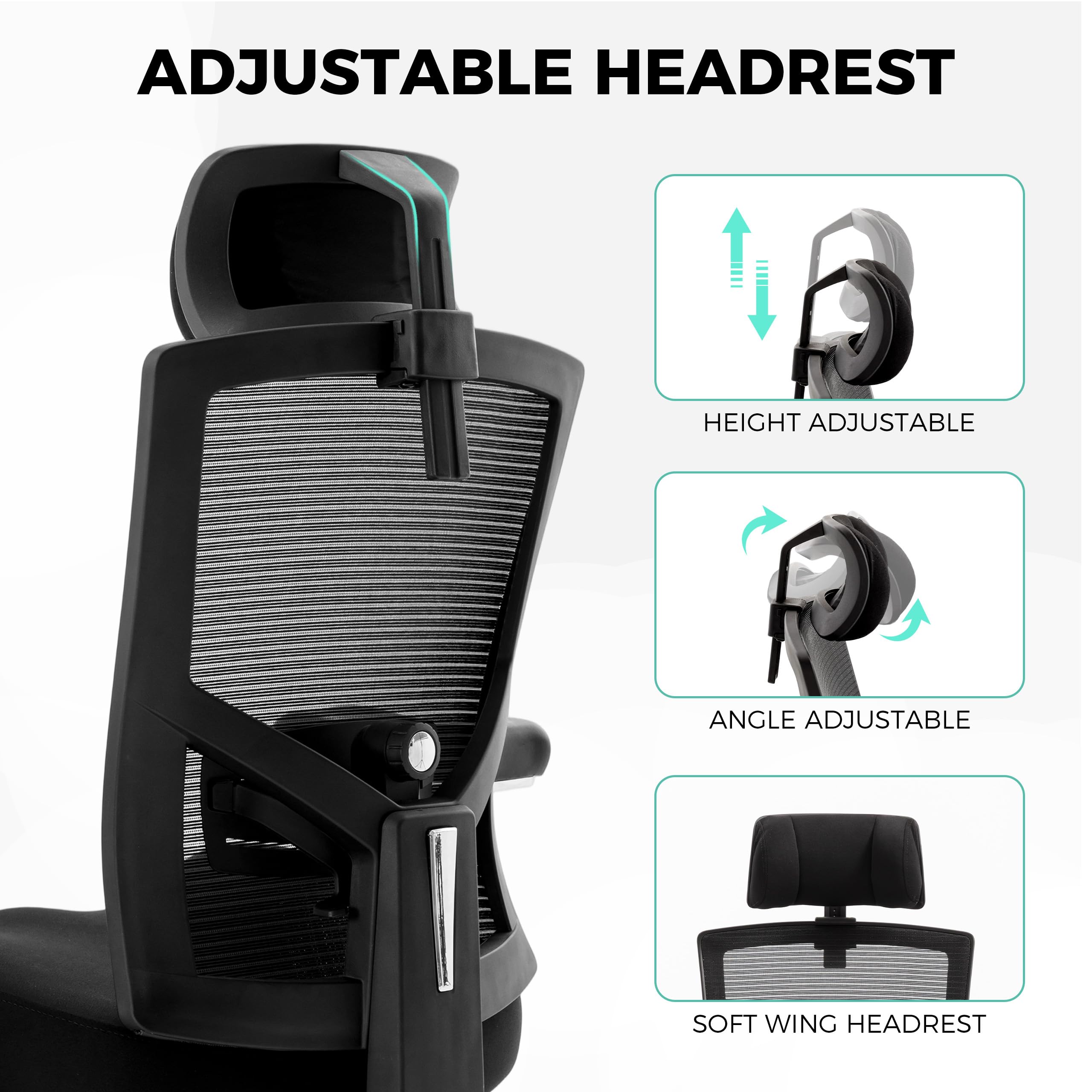 Big and Tall Office Chair 700lbs with Ergonomic W Wide Thick Seat Cushion, Oversized Mesh Desk Chair with Adjustable Lumbar for Heavy People, Computer Chair with 4D Armrest Headrest