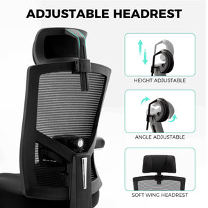 Big and Tall Office Chair 700lbs with Ergonomic W Wide Thick Seat Cushion, Oversized Mesh Desk Chair with Adjustable Lumbar for Heavy People, Computer Chair with 4D Armrest Headrest