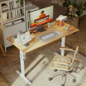 Electric Standing Desk, 63 x 24 Inches, Light Rustic Brown