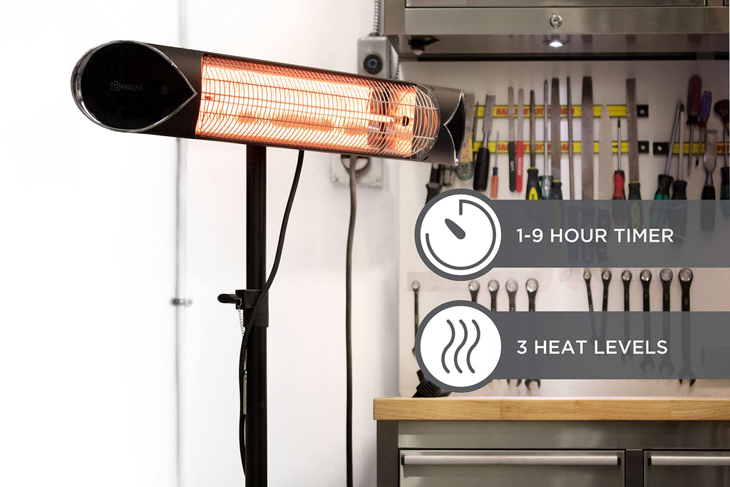 Infrared Electric Patio Heater - Indoor/Outdoor Heater - Portable Wall/Garage Heater - 1500W - use with Stand - Mount to Ceiling/Wall)
