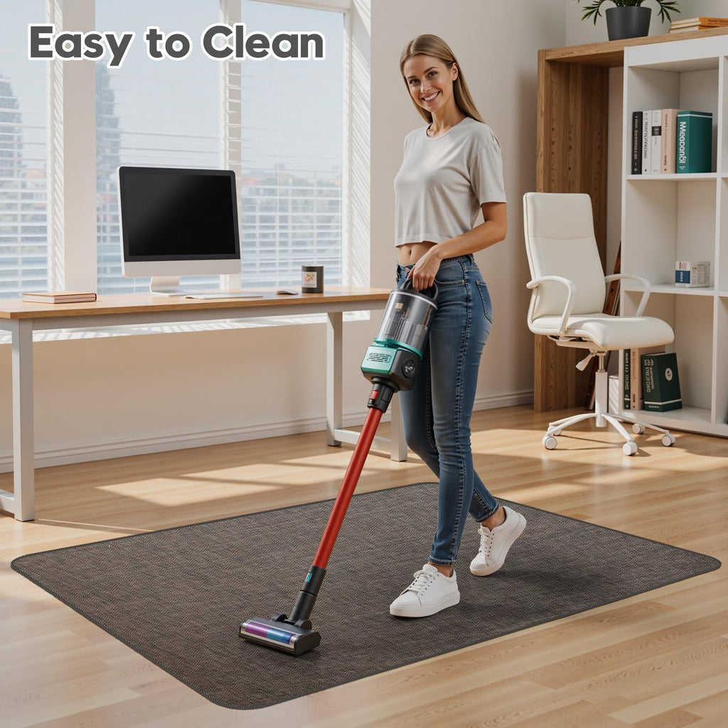 Office Chair Mat for Hardwood & Tile Floor,Computer Gaming Chair Mat for Rolling Chairs Non-Curve, Anti-Slip, Heavy Duty Floor Protector for Home Office,Dark Coffee (48" x 55")