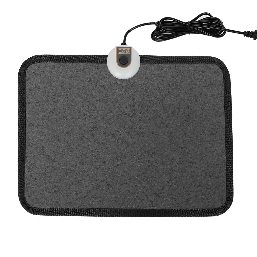 Heated Floor Mat Under Desk for Foot Warmer - 7 Temp Settings & 55w Heating Pad - Heated Feet Rest for Home Office Desk,Energy Saving Feet Warmers for Home/Work/Office - Black