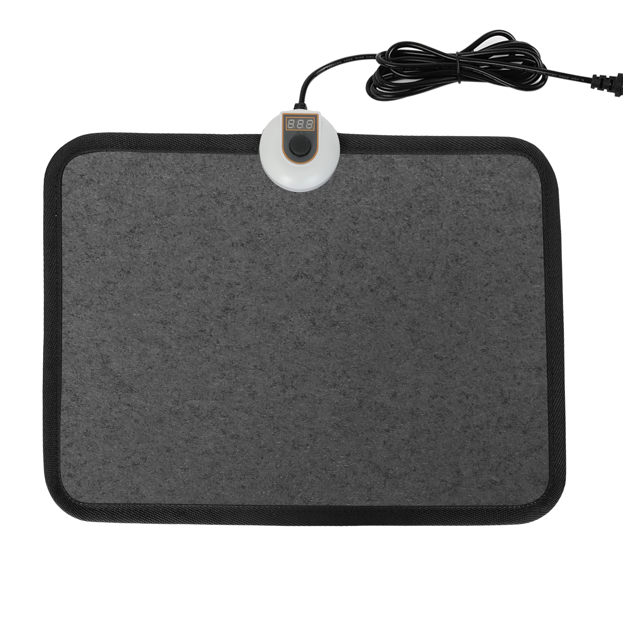 Heated Floor Mat Under Desk for Foot Warmer - 7 Temp Settings & 55w Heating Pad - Heated Feet Rest for Home Office Desk,Energy Saving Feet Warmers for Home/Work/Office - Black