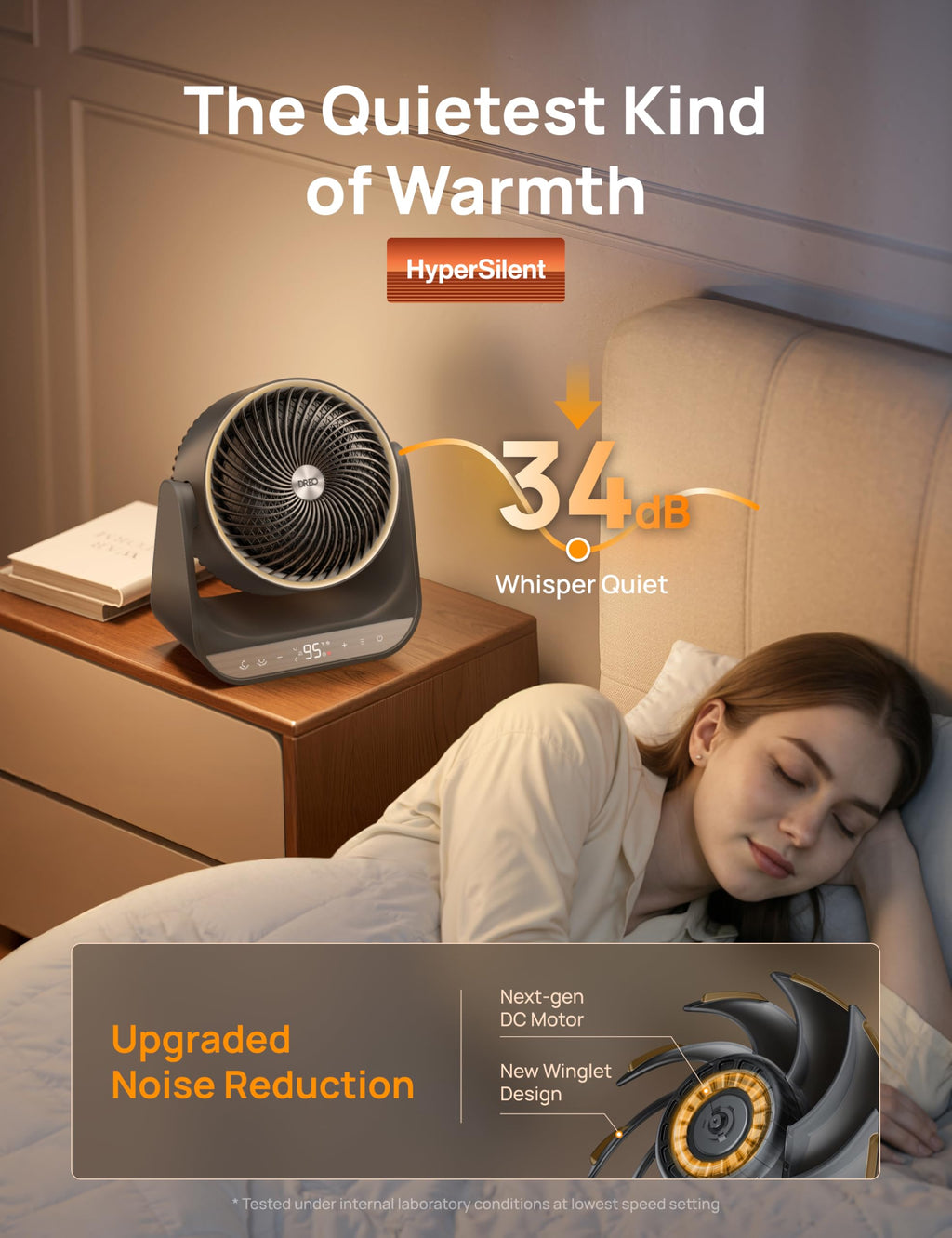 60° Vertical & 90° Horizontal 3D Oscillating Heating, 12 ft/s Long-Range Circulator, 3 Heat & 3 Fan Settings, Space Heaters for Indoor Use, Bedroom, Office, Grey