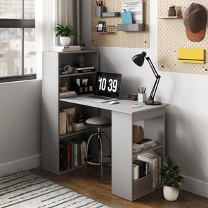 Modern Home Office Desk with 6-Tier Storage Shelves, 47