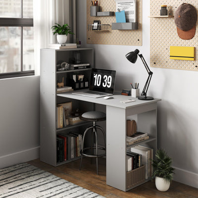 Modern Home Office Desk with 6-Tier Storage Shelves, 47