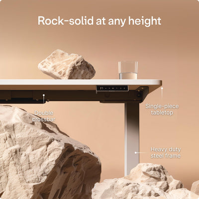 HomePro Standing Desk 70x30 — Made in Europe, Ergonomic Sit Stand Home Office Desk, Electric Height Adjustable, Dual Motor, USB & USB-C Charging, Wobble-Free, Touchscreen, 3 Memory Presets