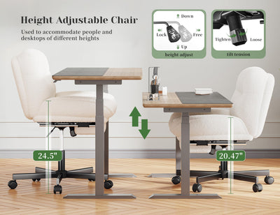 Cross Legged Office Chair with Foot Rest, 6.3