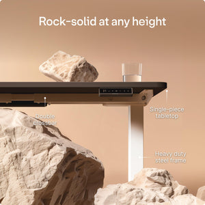 HomePro Standing Desk 54x28 — Made in Europe, Ergonomic Sit Stand Home Office Desk, Electric Height Adjustable, Dual Motor, USB & USB-C Charging, Wobble-Free, Touchscreen, 3 Memory Presets