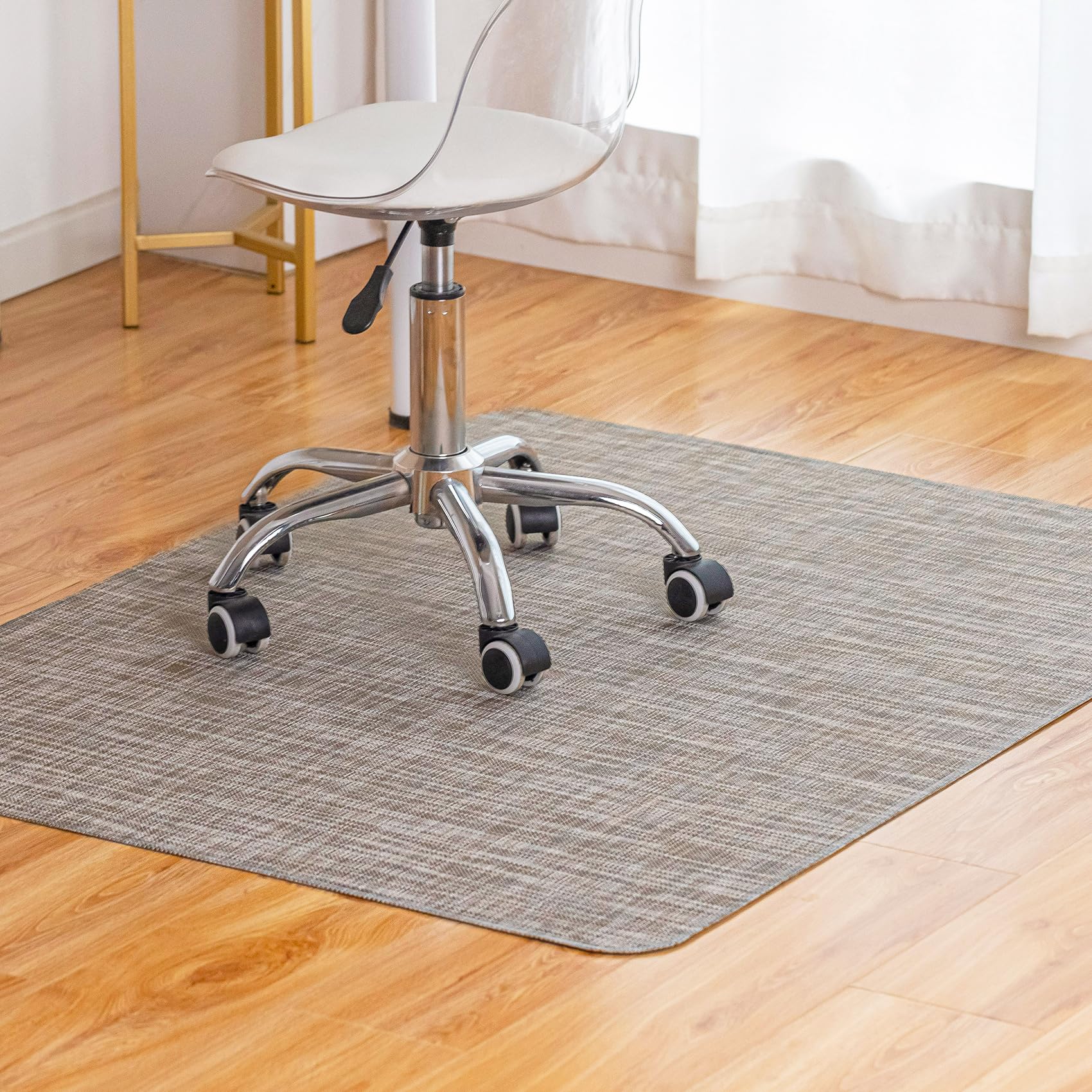 Office Chair Mat for Hardwood Floor Under Desk Computer Rolling Chair Mat for Wood/Tile Floor Non-Slip Heavy Duty Desk Rug PVC Plastic Hard Floor Protector 36" x 48" (Soapstone)