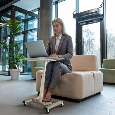 Mobile Height Adjustable Laptop Rolling Cart with Height Adjustment from 28