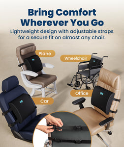 The Original Lumbar Support Pillow for Office Chair - Improves Posture, Promotes Back Pain Relief - Superior Back Support for Gaming and Desk Chairs - Lumbar Pillow for Car, Couch