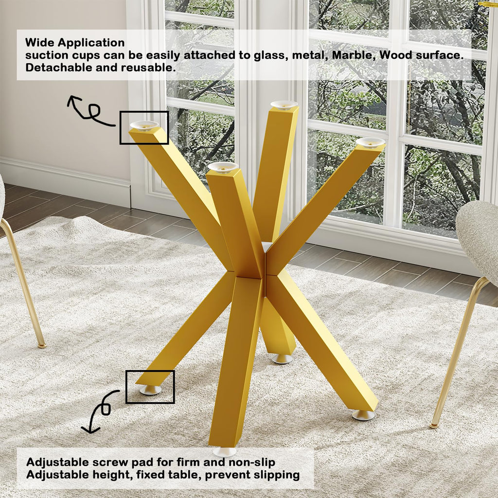 Table Base 28 Inch,Heavy Duty Metal Dining Table Pedestal Base for Glass, Marble, and Wood Tops, Furniture Legs for Home,Kitchen,Office (Gold)