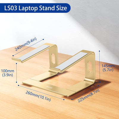 Aluminum Laptop Stand, Ergonomic Detachable Computer Stand, Notebook Riser, Laptop Mount Compatible with Air, Pro, Dell, HP, Lenovo More 10-15.6