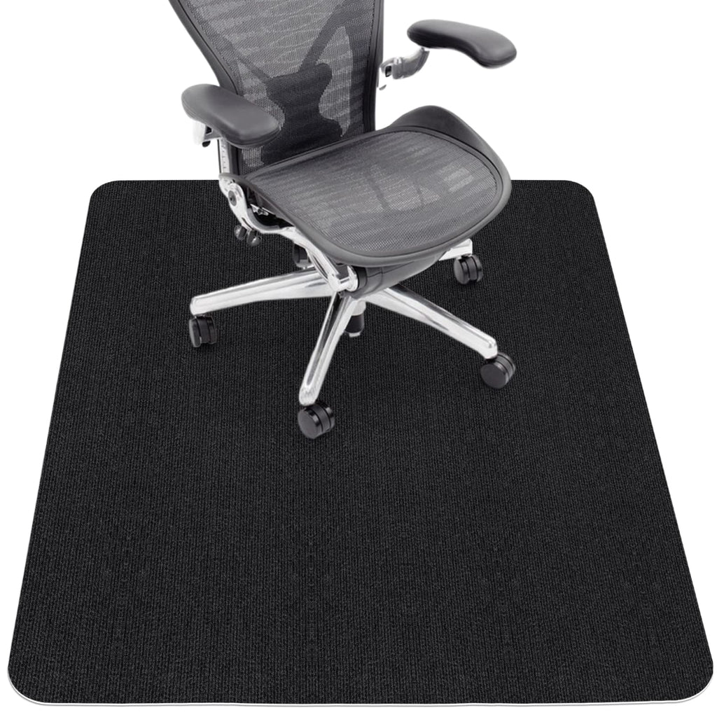 Office Chair Mat for Hardwood Floor,Office Computer Gaming Chair Mat for Tile Floor,Large Floor Protector Rug,Anti-Slip,Easy to Clean,Pure Black(48"x36")