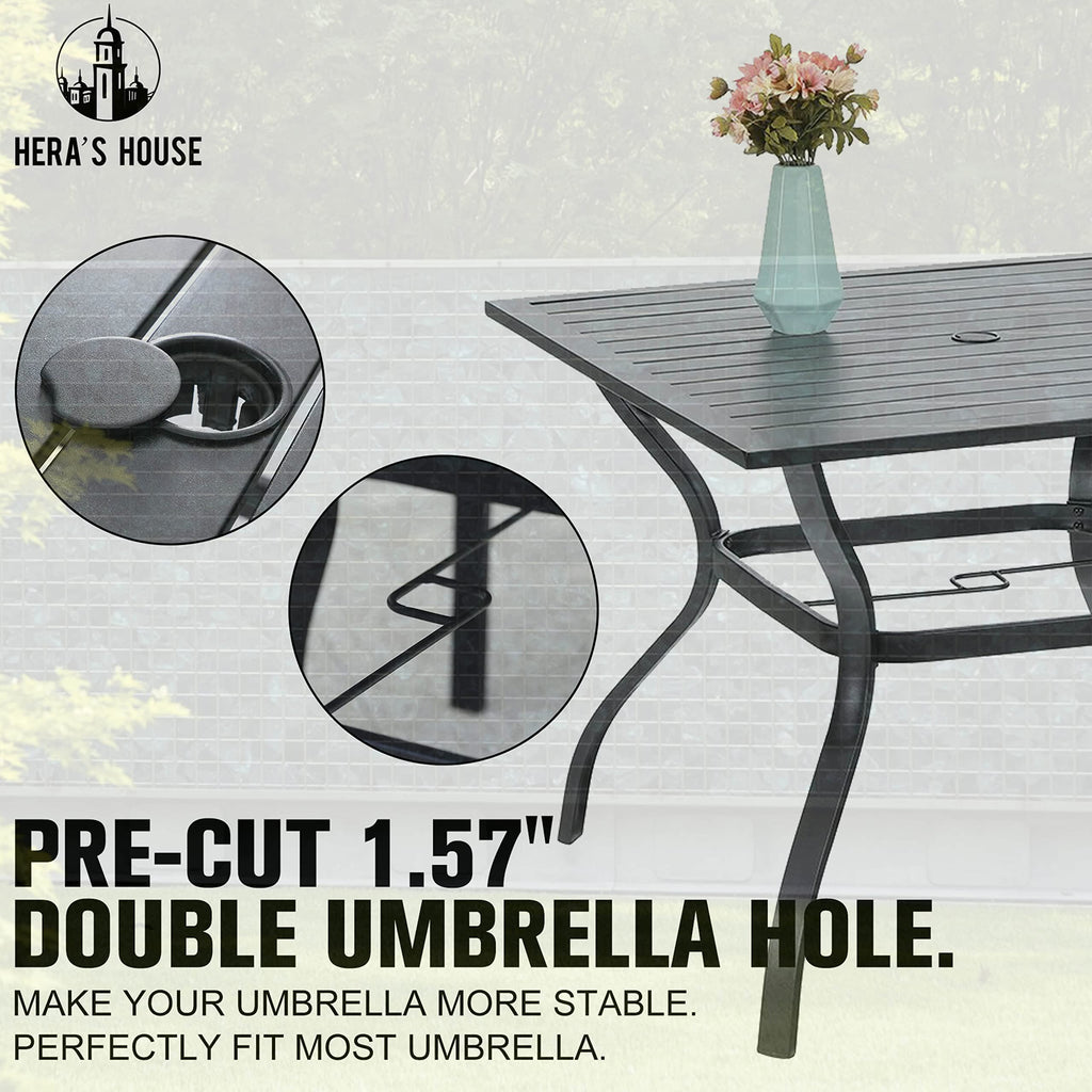 5 Pieces Patio Dining Set, Outdoor Dining Set for 4, 4 x Swivel Rattan Dining Chair, 1 x 37” Square Metal Dining Table, for Lawn Garden Backyard Deck