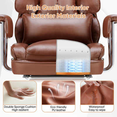 Executive Home Office Chair | Ergonomic Big & Tall High Back with Footrest, Lumbar Support & 360° Swivel