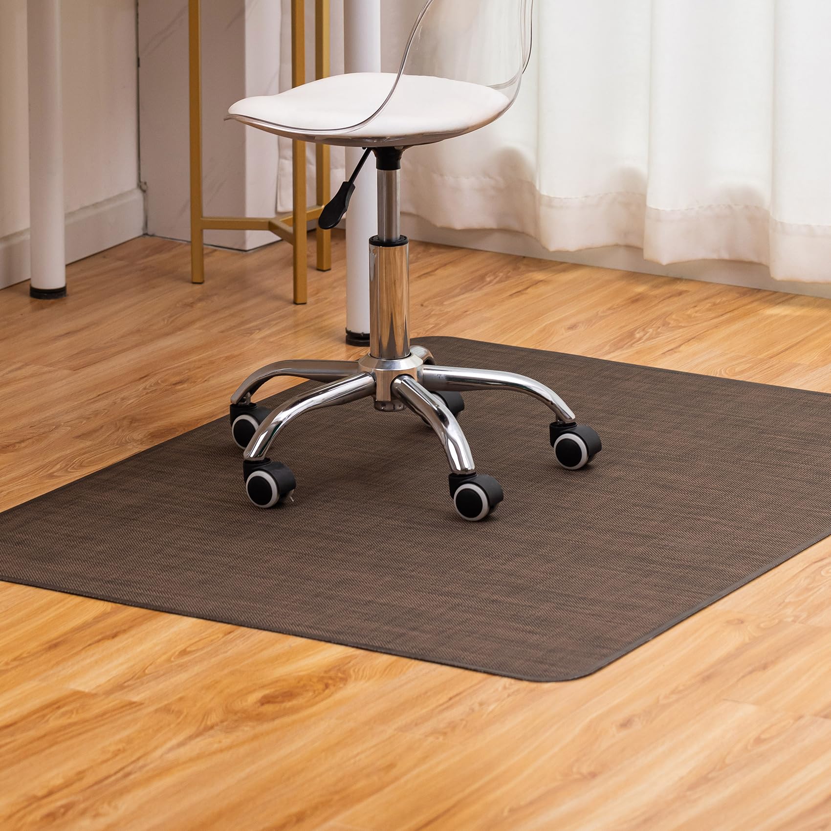 Office Chair Mat for Hardwood Floor Under Desk Computer Rolling Chair Mat for Wood/Tile Floor Non-Slip Heavy Duty Desk Rug PVC Plastic Hard Floor Protector 36