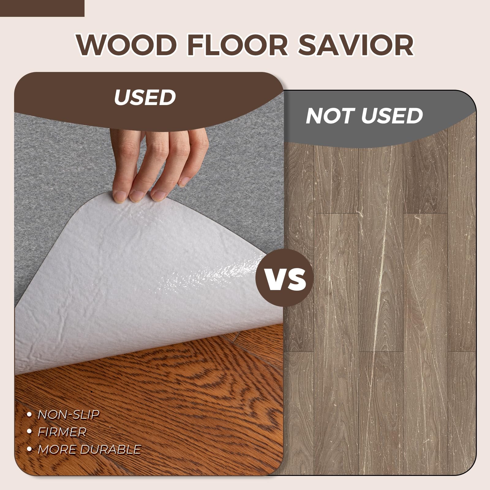 Office Chair Mat,Hard Floor Chair Mat Suitable for Hardwood and Tile Floors,Large Non-Slip Floor Protection Mat,Does Not Pill,Grey(36"x55")