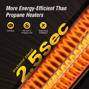 Outdoor Heaters for Patio Electric with Tripod Stand, 1500W Infrared Electric Patio Heater, IP65 Rated, 4 Heat Levels & 24H Timer with Remote, For Covered Outdoor/Indoor & Spot Heating