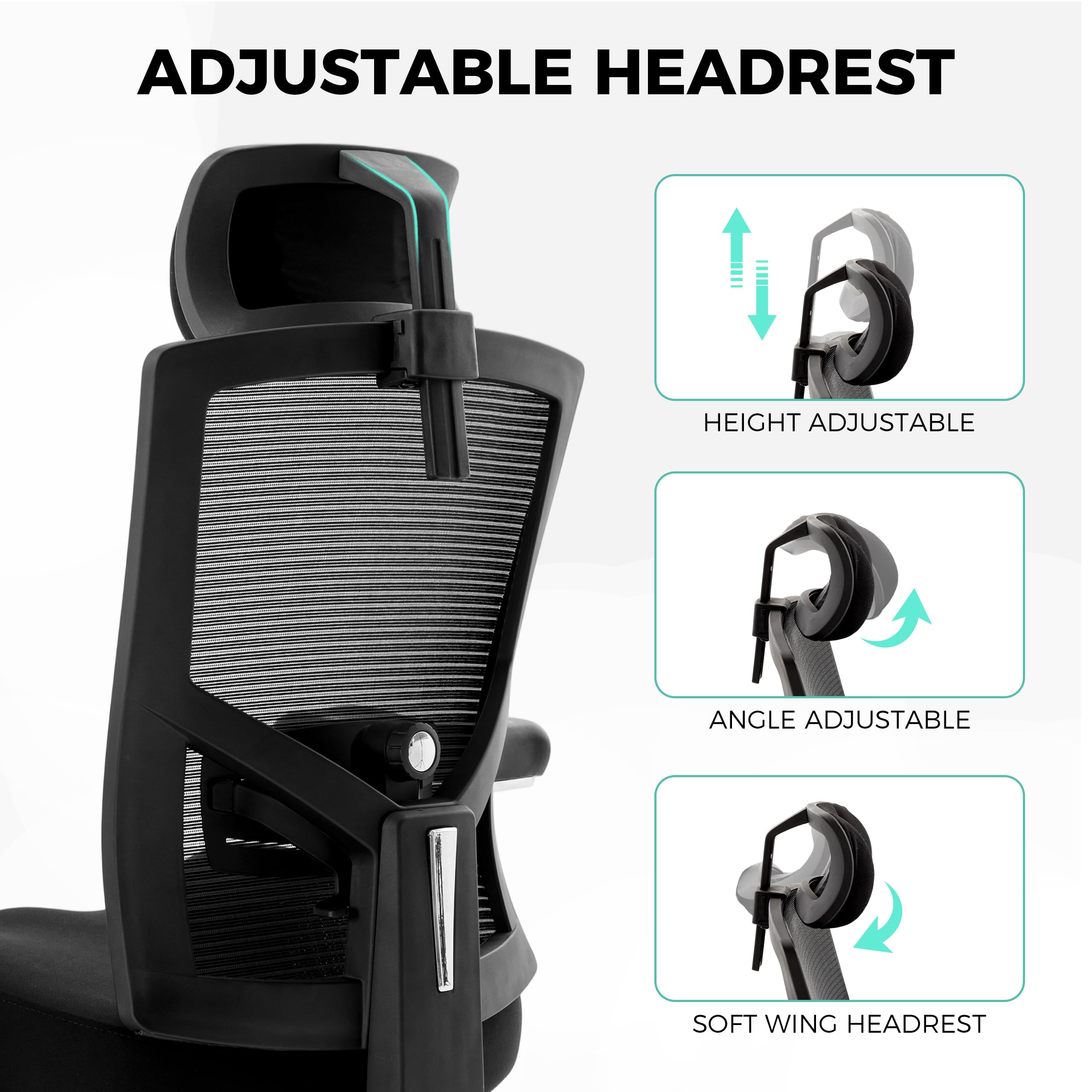 Big and Tall Office Chair 700lbs with Ergonomic W Wide Thick Seat Cushion, Oversized Mesh Desk Chair with Adjustable Lumbar for Heavy People, Computer Chair with 4D Armrest Headrest Footrest