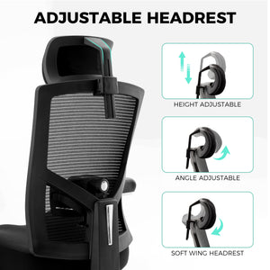 Big and Tall Office Chair 700lbs with Ergonomic W Wide Thick Seat Cushion, Oversized Mesh Desk Chair with Adjustable Lumbar for Heavy People, Computer Chair with 4D Armrest Headrest Footrest