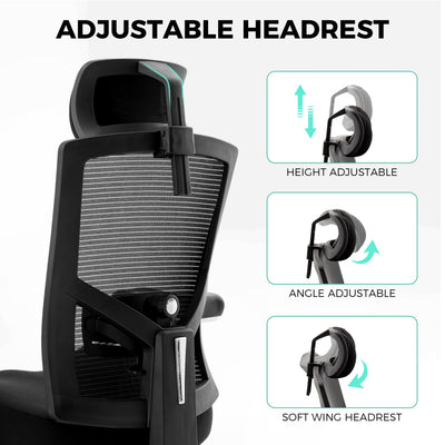 Big and Tall Office Chair 700lbs with Ergonomic W Wide Thick Seat Cushion, Oversized Mesh Desk Chair with Adjustable Lumbar for Heavy People, Computer Chair with 4D Armrest Headrest Footrest