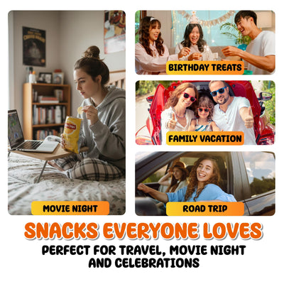 Snack Box Variety Pack (150 Count) - Bulk Snacks Variety Pack for Adults, Kids & Teens - Snacks Candy Gift Box with Chips, Cookies & Bars - Care Packages for College Students, Office & Birthdays