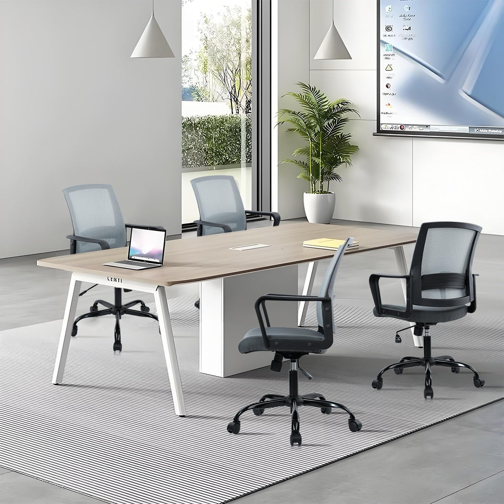 Ergonomic Office Desk Chair - Mesh Office Chair with Adjustable Lumbar Support, Rolling Comfortable Computer Task Chairs with Arms for Home Conference-Gray, 4 Pack
