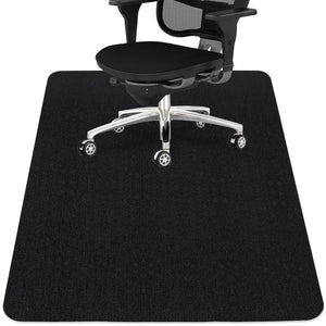 Office Chair Mat for Hardwood Floor,Office Computer Gaming Chair Mat for Tile Floor,Large Floor Protector Rug,Anti-Slip,Easy to Clean,Pure Black(48