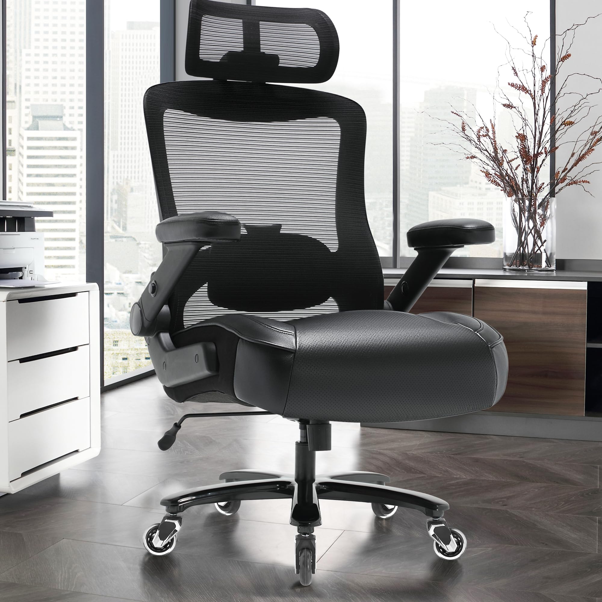 Big and Tall Office Chair 600lbs, Heavy Duty Executive Computer Desk Chair