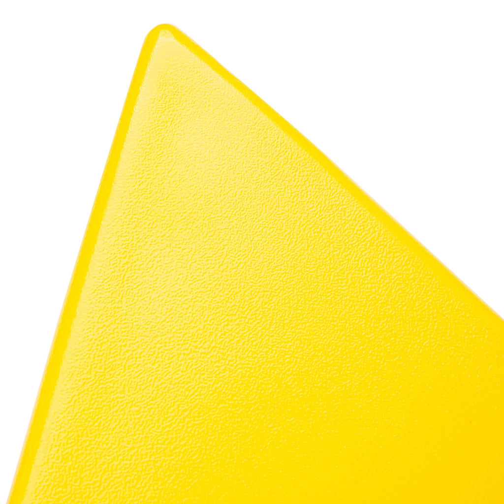 15.75" Triangular Side Table, Stackable Plastic Accent End Table for Indoor & Outdoor Use, Weather-Resistant Modern Patio & Living Room Table, Set of 4, Yellow