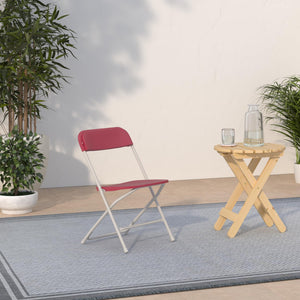 Hercules Series Plastic Folding Chair - Red - 650LB Weight Capacity Comfortable Event Chair - Lightweight Folding Chair