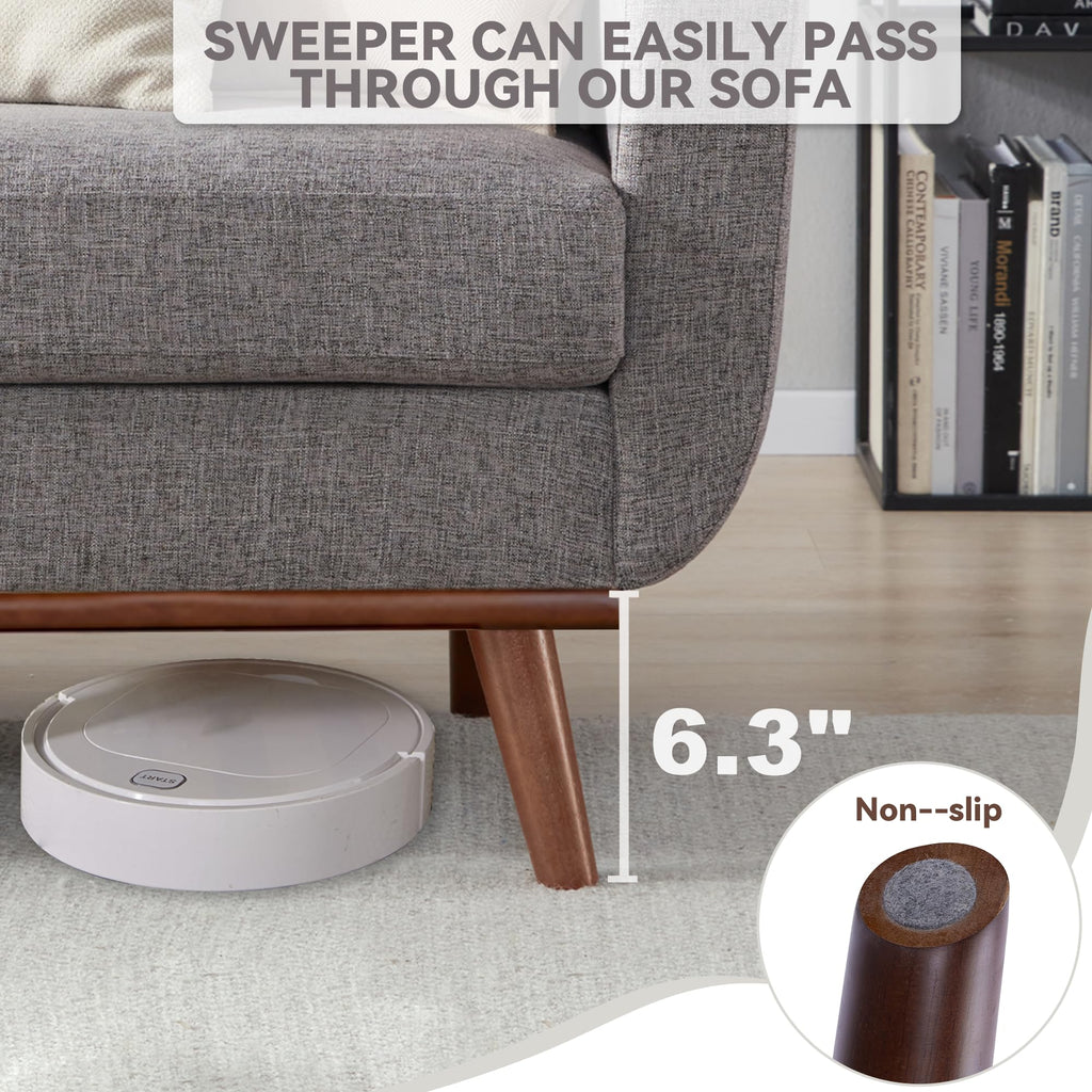 77.2" W Loveseat Sofa, Mid Century Modern Decor Love Seat Couches for Living Room, Button Tufted Upholstered Furniture, Solid & Easy to Install Small Couch for Bedroom Office Apartment, Gray