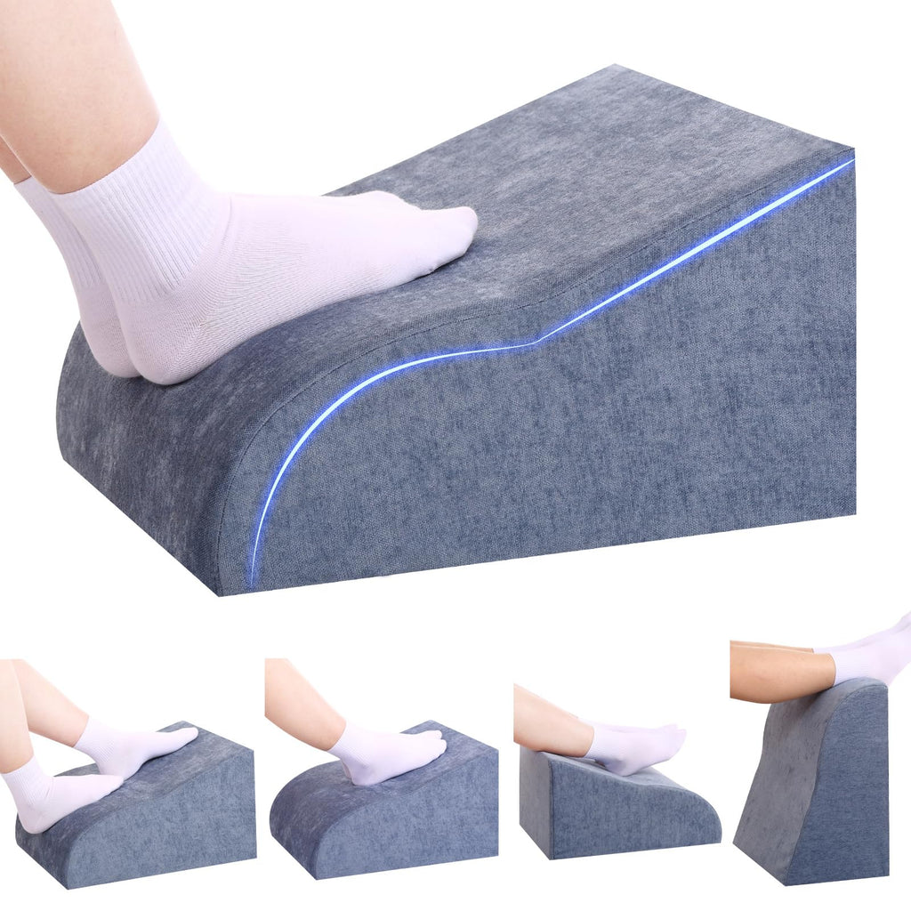 Foot Rest for Under Desk at Work, Ergonomic Under Desk Footrest with Washable Cover for Office, Home & Gaming Leg Elevation Pillow Blue