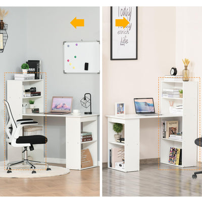 Modern Home Office Desk with 6-Tier Storage Shelves, 47