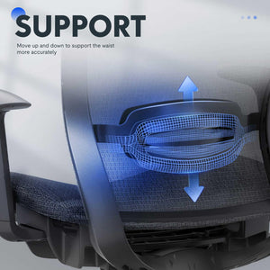 Ergonomic Office Chair High Back Mesh Swivel Computer Chair Home Office Desk Chairs with Wheels Lumbar Support Deep Black