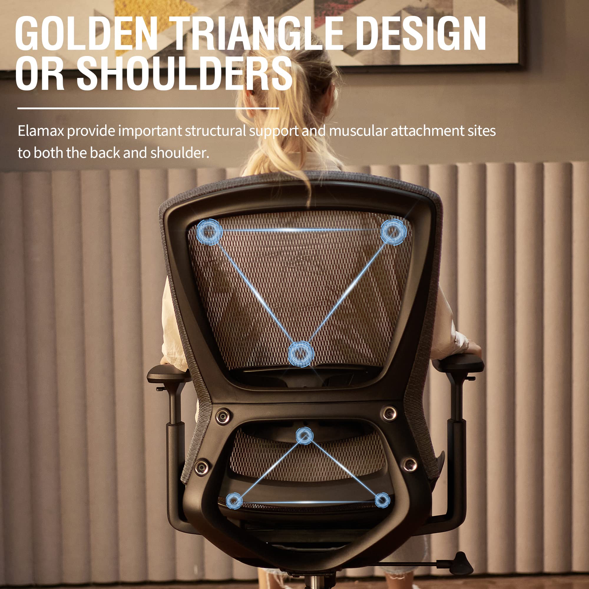 Ergonomic Office Chair | Mesh Computer Desk Chair with Lumbar Support & Adjustable Height