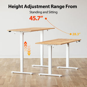 Electric Standing Desk, 63 x 24 Inches, Light Rustic Brown