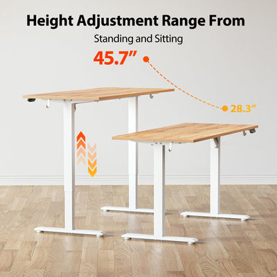 Electric Standing Desk, 63 x 24 Inches, Light Rustic Brown