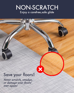 Office Chair Mat for Hardwood Floor Under Desk Computer Rolling Chair Mat for Wood/Tile Floor Non-Slip Heavy Duty Desk Rug PVC Plastic Hard Floor Protector 36