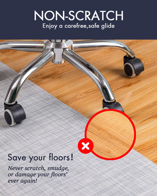 Office Chair Mat for Hardwood Floor Under Desk Computer Rolling Chair Mat for Wood/Tile Floor Non-Slip Heavy Duty Desk Rug PVC Plastic Hard Floor Protector 36