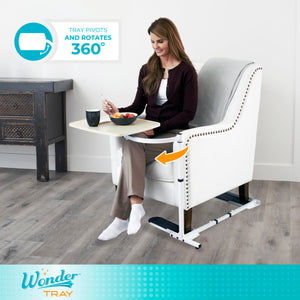 Wonder Tray, Adjustable Swivel Table, Large Laptop Stand, Couch Desk, Side Tables & Gaming Bench, TV-Trays for Eating on Couches, Chairs, Recliners, Maple